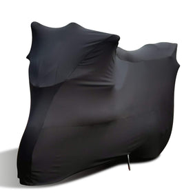 WinPower front view cover on motorcycle showing clean protective fit benefit