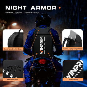 WINPRIM grey model reflective panel increasing rider visibility at night