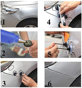 Winsall bridge puller in use on car door demonstrating dent lifting benefit