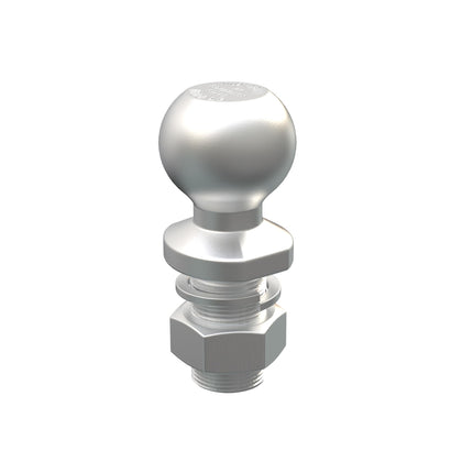 WINSBULL hitch ball front view showing size and corrosion resistance benefit