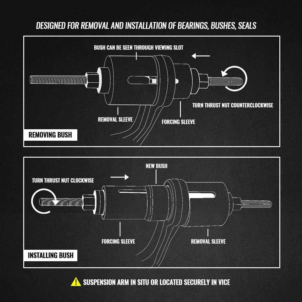 WINTOOLS in-use removing a bearing from housing, protects component surfaces during service