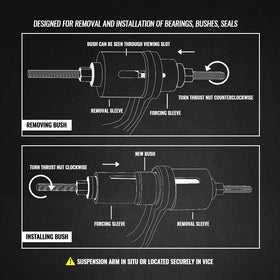 WINTOOLS in-use removing a bearing from housing, protects component surfaces during service