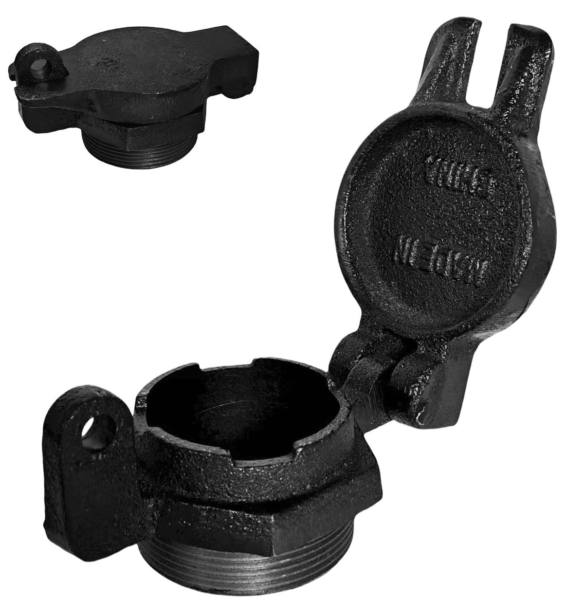 WINTOWIN front view of cap showing flip top and lock port for secure storage