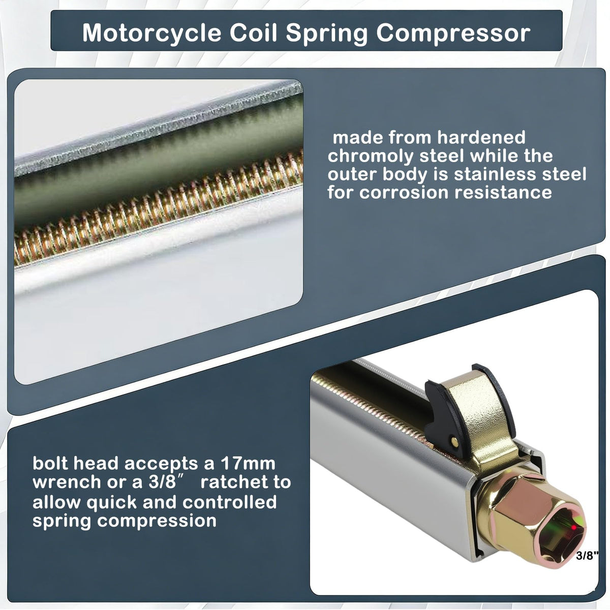 WINTOWIN jaw opening scale comparison showing 105mm capacity for common motorcycle coils