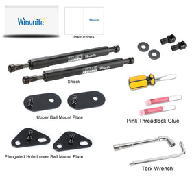 Winunite gas strut detail showing piston and seal for smoother, controlled lowering benefit