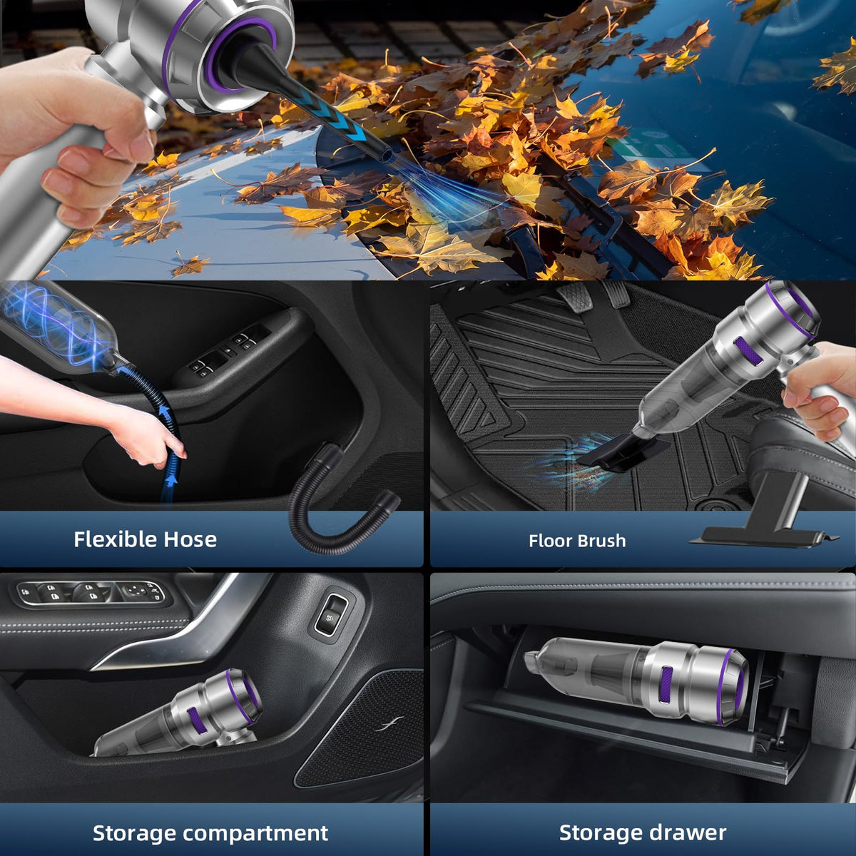 WINWEND cleaning a car seat removing crumbs and pet hair quickly