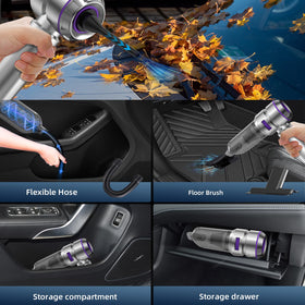 WINWEND cleaning a car seat removing crumbs and pet hair quickly