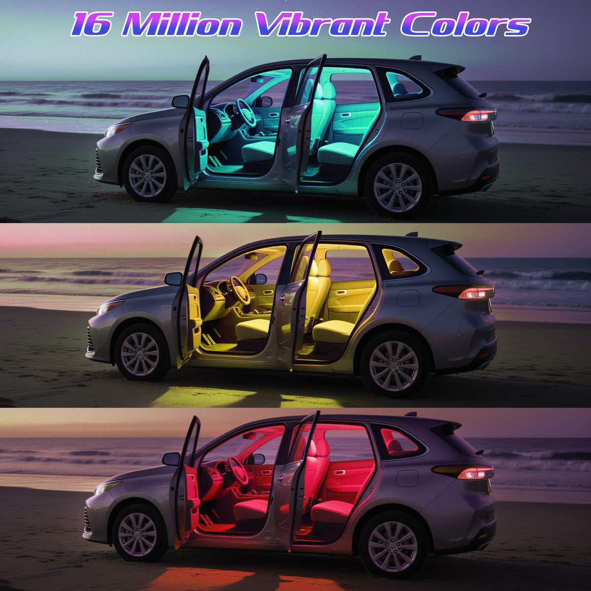 Winzwon LED strips displaying multiple vibrant color modes, showing customization benefits