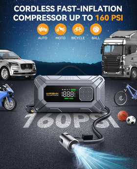 WIRSHK compressor LCD display close-up showing preset pressure accuracy