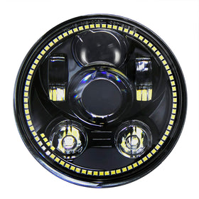 Wisamic front view black headlight showing sleek design and improved visibility