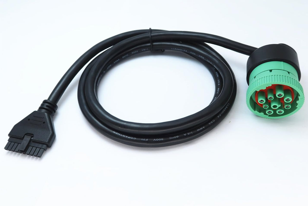 WISDOMHOOD angled J1939 plug close-up for easier installation in tight spaces