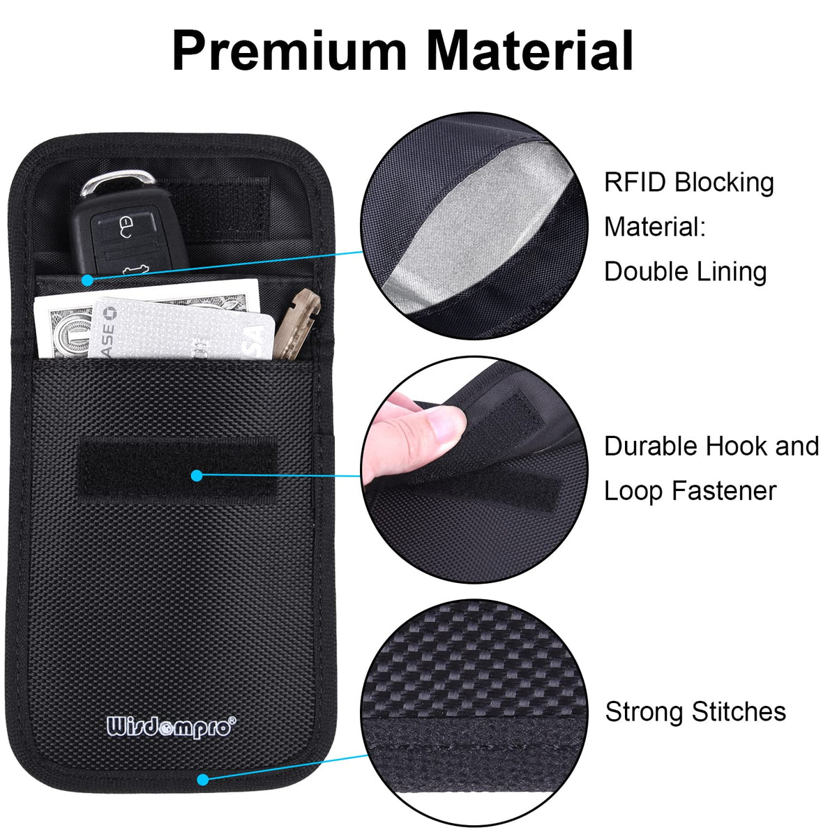 Wisdompro metal keyclip attached to a bag for convenient carry benefit