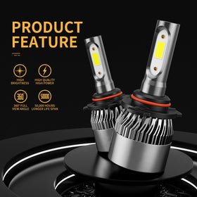 WISONDAP bulbs installed in a vehicle headlight showing brighter beam