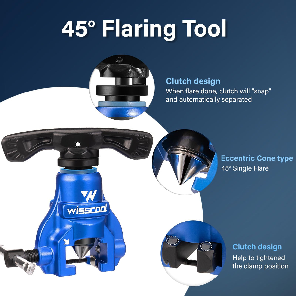 Wisscool flaring tool beside ruler showing lightweight under 2.2 lb for easy carrying