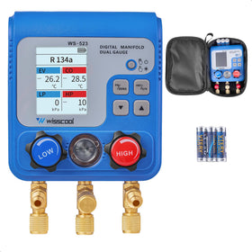 WISSCOOL front panel view showing controls and fast refrigerant selection for accuracy