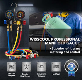 Wisscool close-up of 2.6-inch gauges with clear dial for precise readings