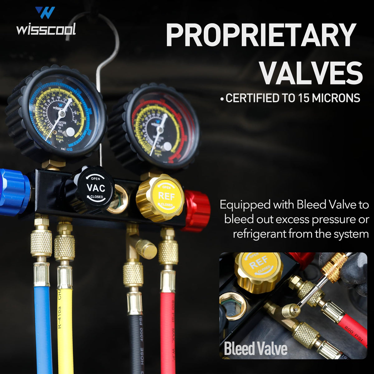Wisscool four 5ft PVC hoses highlighting durable construction and color coding