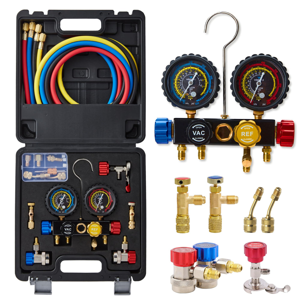 Wisscool manifold front assembly showing valves and connectors for fast control