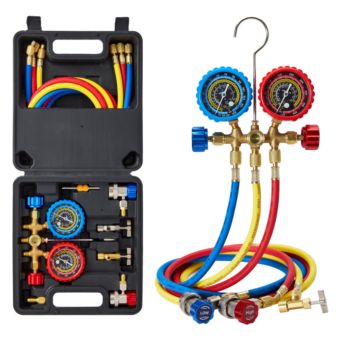 WISSCOOL manifold front view showing valves and gauge ports for fast service