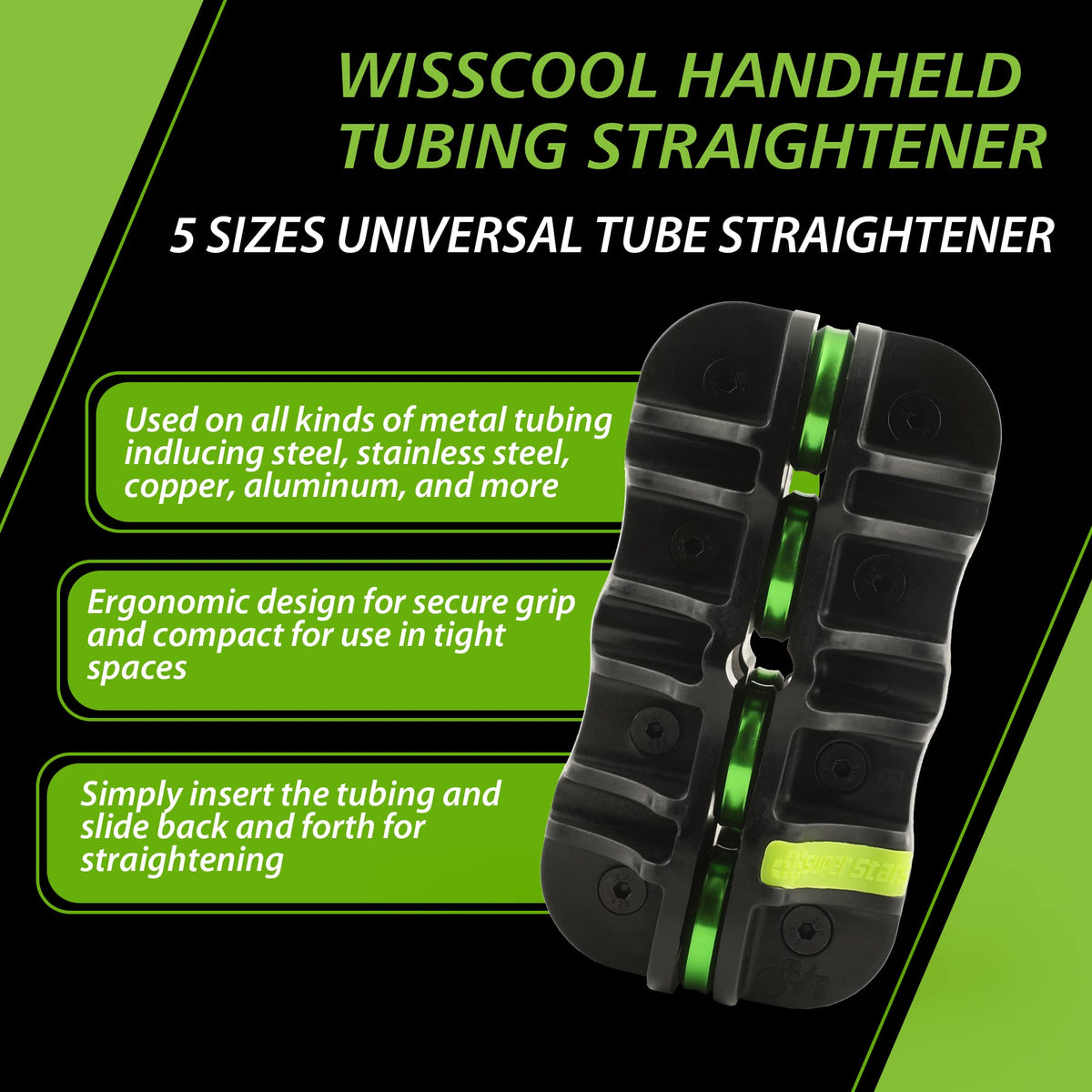 Wisscool alongside ruler showing 3/8 inch tube fit for accurate size confirmation