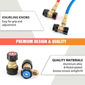 Wisscool knurled grip and thick O-ring sealing to reduce refrigerant leaks