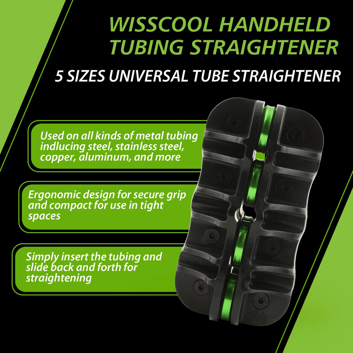 Wisscool side shot of tube entering tool showing precise alignment benefit