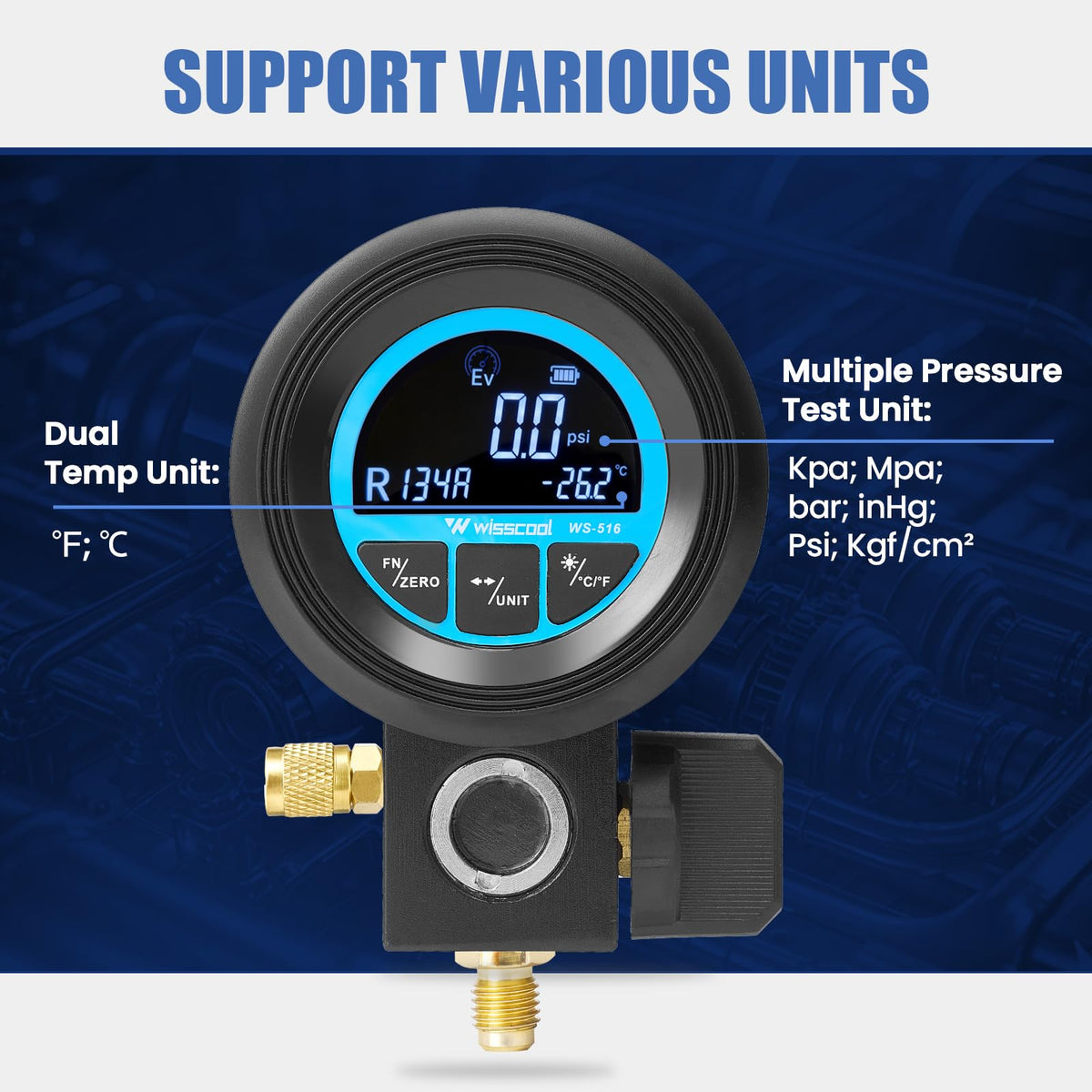 WISSCOOL valve and 1/4 inch connector detail for secure, leak-resistant hookups