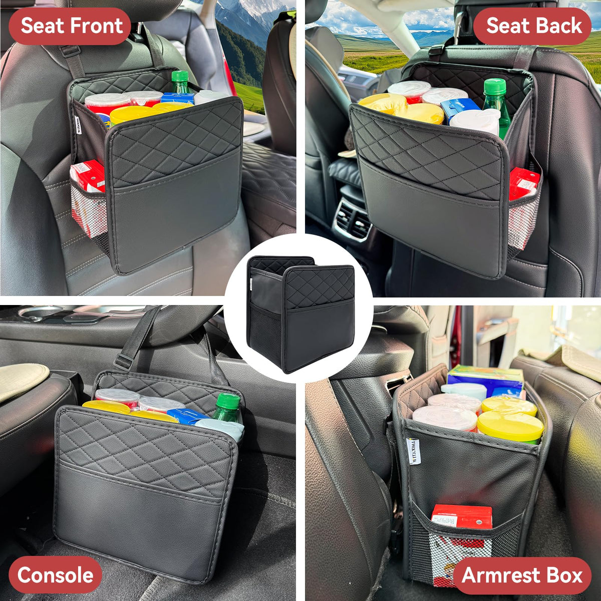 Witaxima installed on backseat in family car showing clutter-free interior benefit