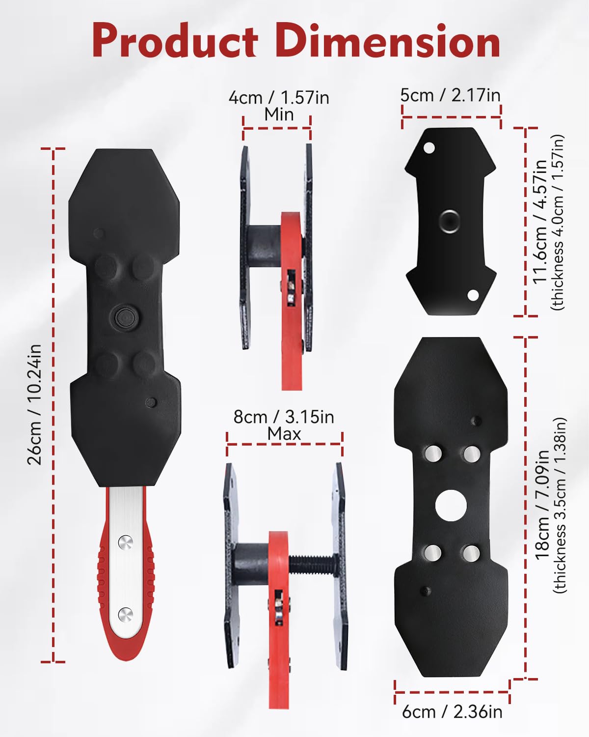 Witaxima ratcheting handle detail for controlled, multi-angle compression