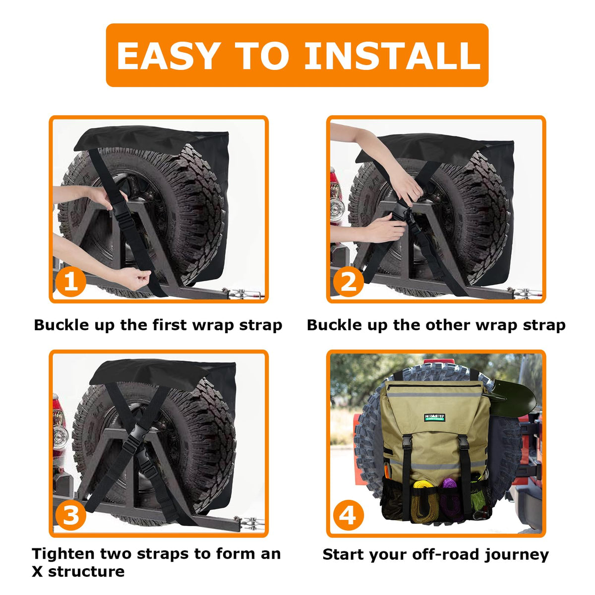 WITSTEP bottom drainage and reflective strips keep bag dry and visible