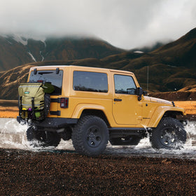 WITSTEP lifestyle on Jeep tailgate demonstrating tidy outdoor utility