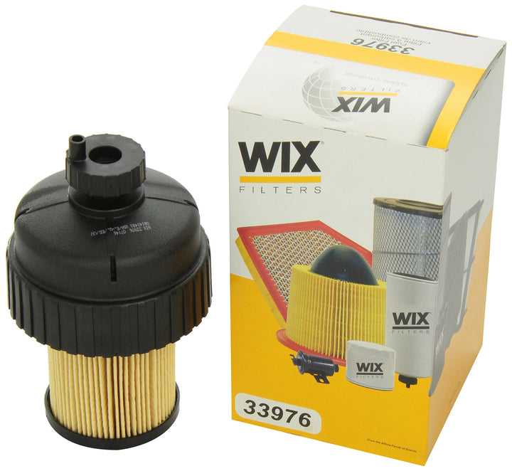 Wix 33976 front view showing canister and gasket, protecting fuel system