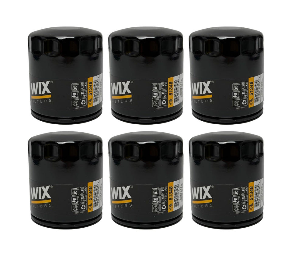 WIX 51348 front view of six-pack showing labels and model for easy selection