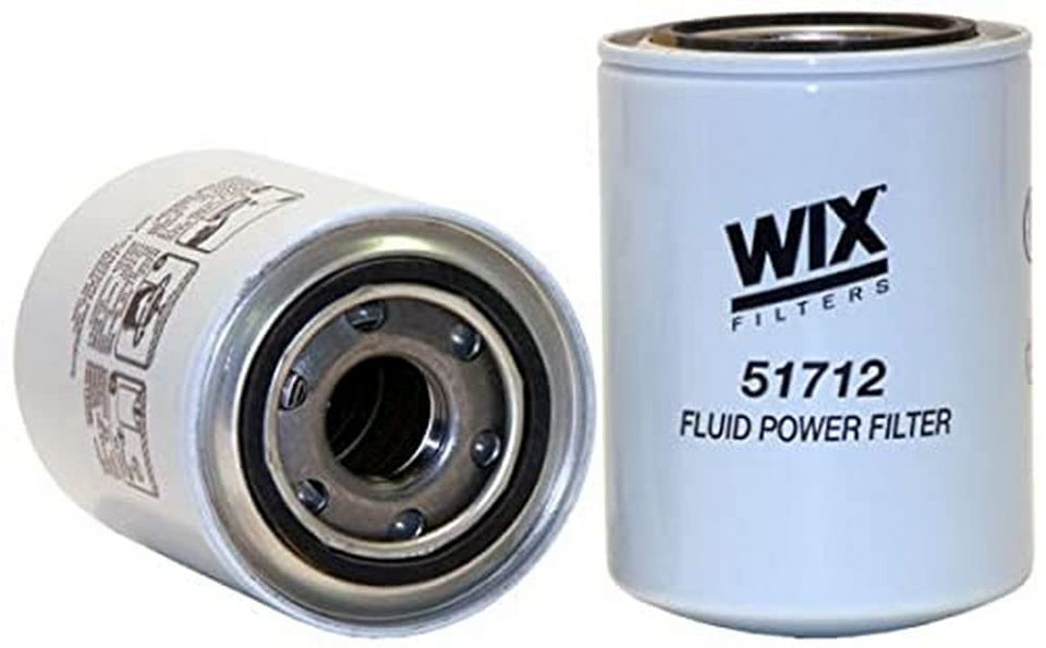 WIX 51712 front view showing spin-on filter and durable housing protecting hydraulic systems