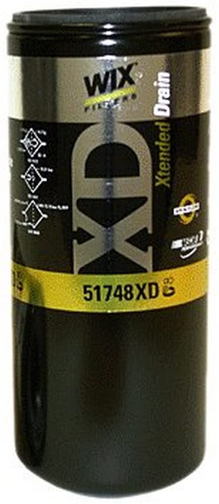 WIX 51748XD front view showing label and durable housing for reliable filtration