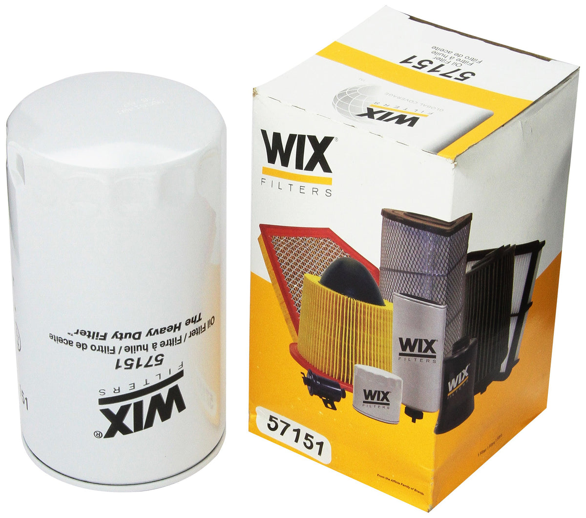 WIX Racing Filters front packaging showing filter and branding, highlights durable construction