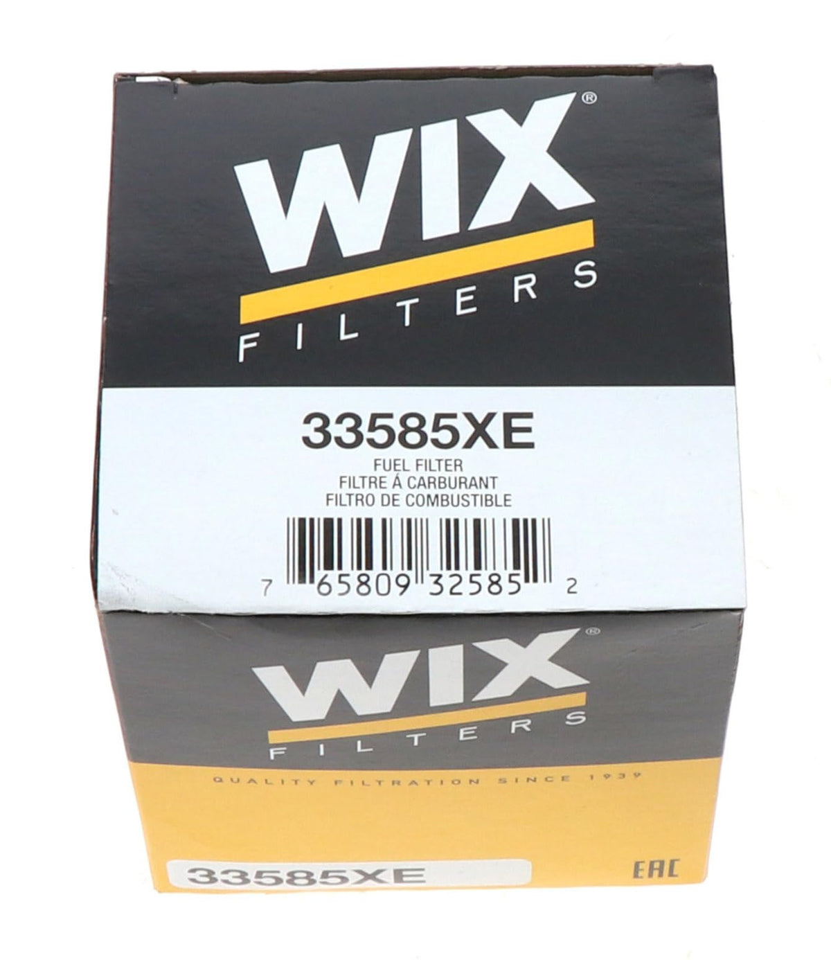 WIX packaging label image confirming vehicle-specific fit details