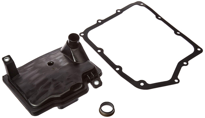 WIX transmission filter front view showing inlet and durable housing for reliable protection