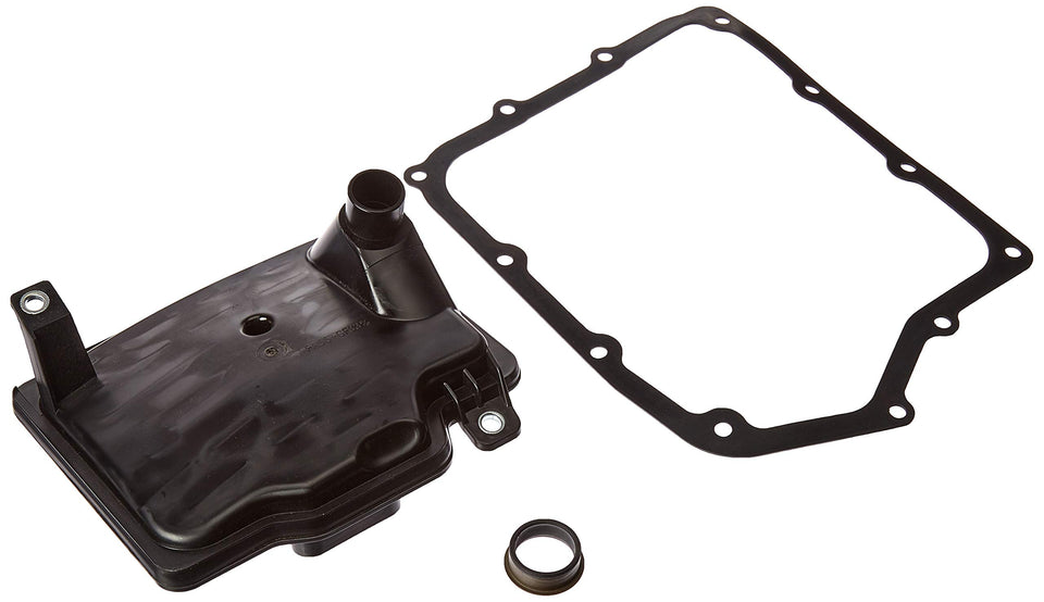 WIX transmission filter front view showing inlet and durable housing for reliable protection