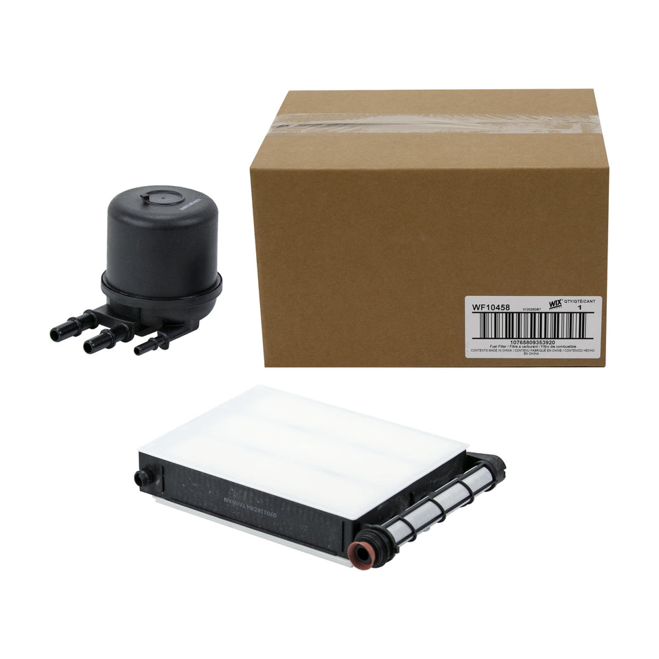 WIX WF10458 front view showing complete filter kit protecting fuel system