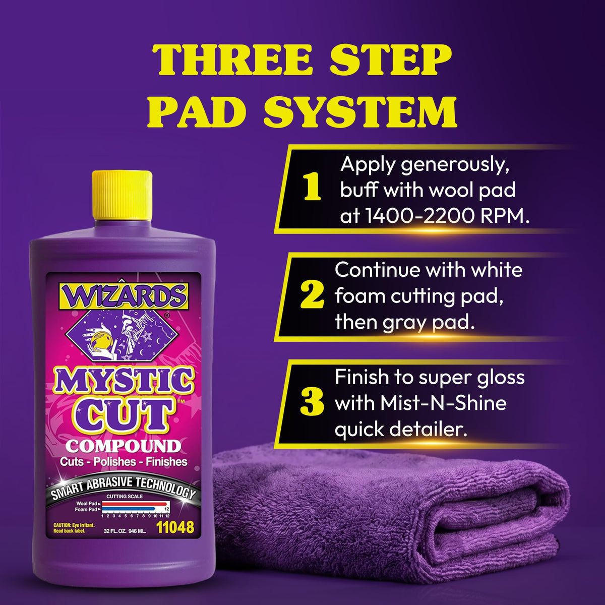 Wizards Mystic Cut before and after panel showing restored paint gloss