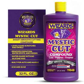 Wizards Mystic Cut front label showing product benefits and 32 oz size