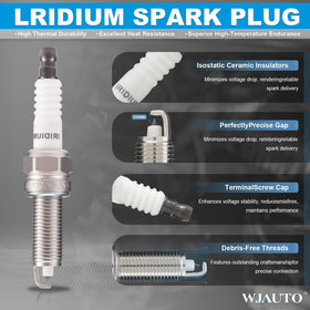 WJAUTO pre-gapped spark plug threads and gap detail ready-to-install for convenient maintenance
