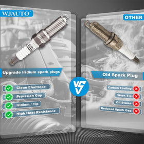 WJAUTO six-pack layout displaying all plugs together for complete V6 cylinder replacement convenience