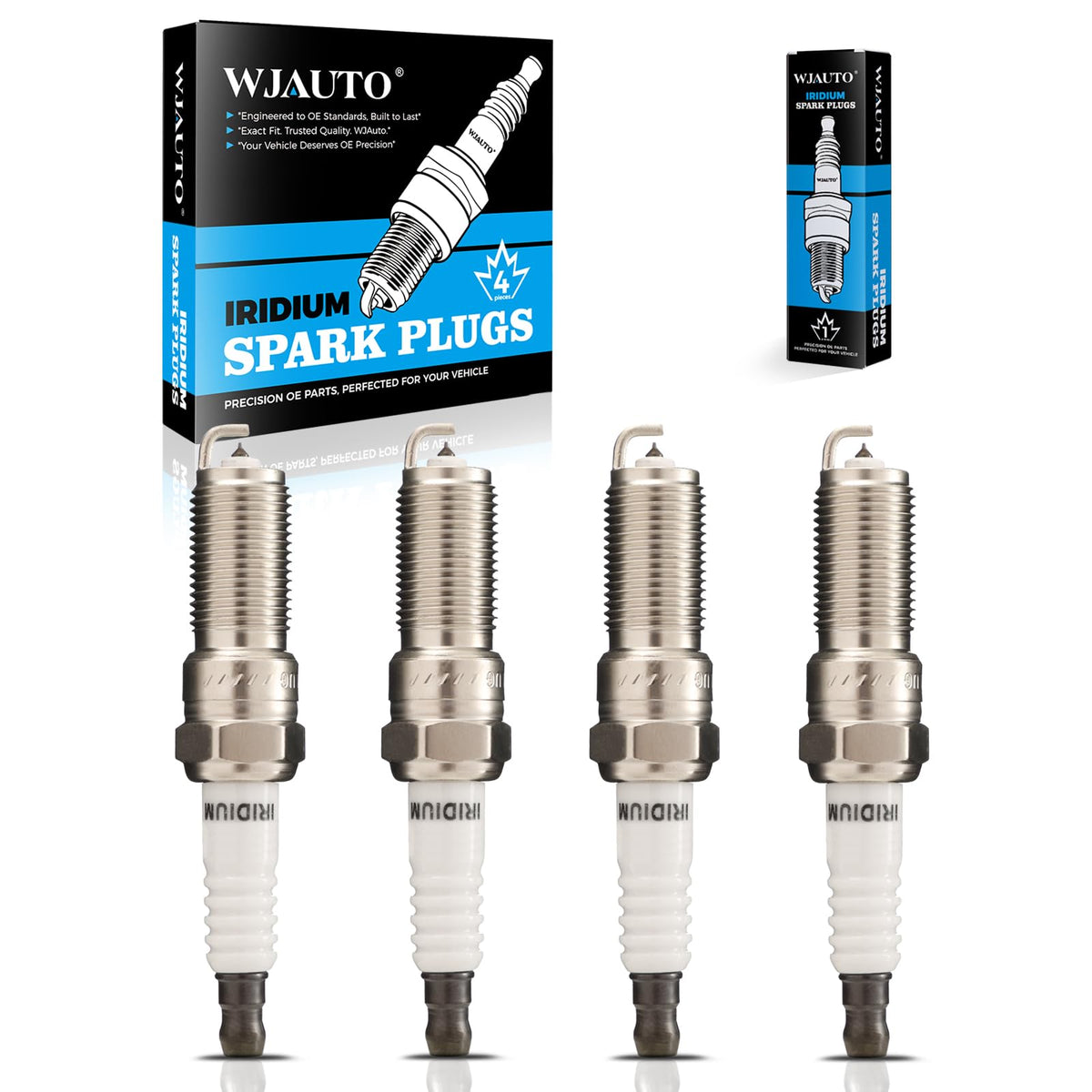WJAUTO front packaging showing 4-pack and benefits of OEM fit