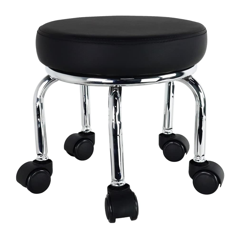 WKWKER front view of rolling stool showing compact design and mobility