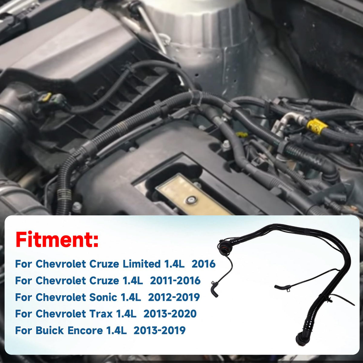 WLFINKMO hose installed under Chevrolet Cruze hood restoring function
