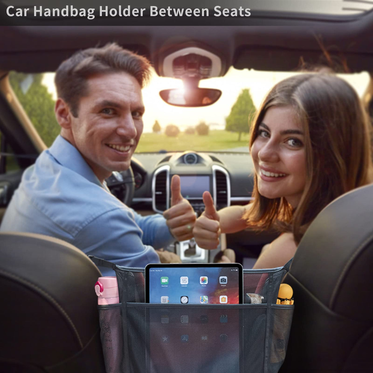 WLLWOO organizer in a car lifestyle scene reducing cabin clutter