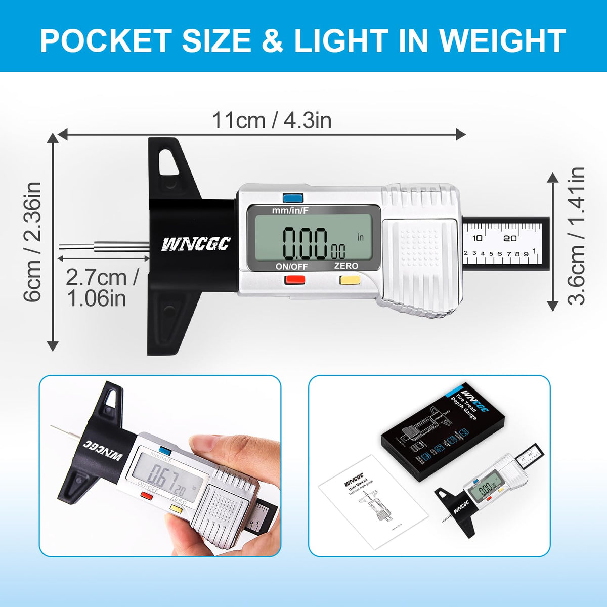 WNCGC rear view with battery compartment for easy replacement