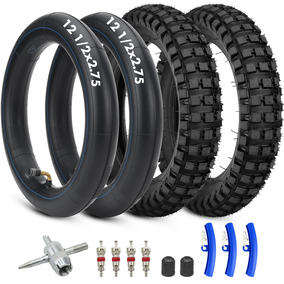 WNOOENG front packaging showing two 12.5x2.75 tires and tubes, clear replacement